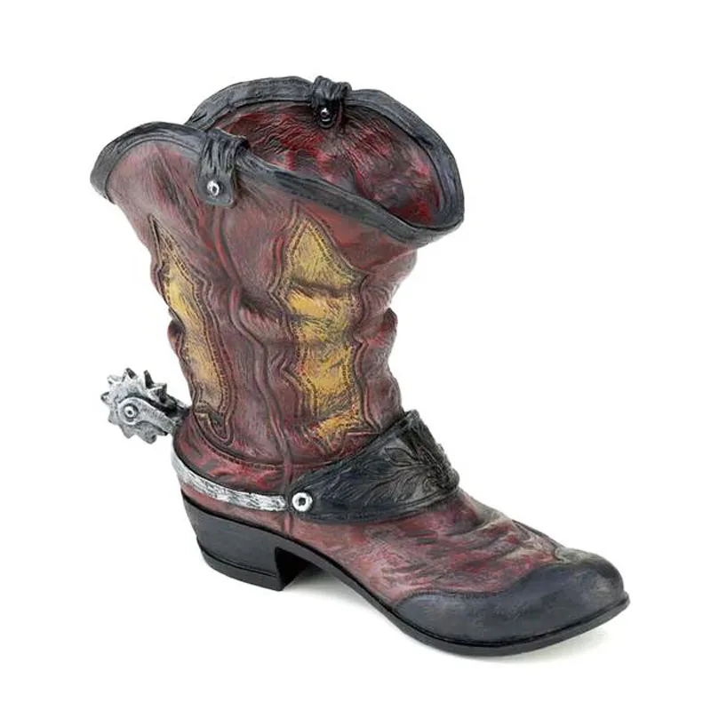Funny Custom Resin Cowboy Boot Planter Werstern Cowboy Boots Flower Plant Pots Home bar Wall Decor Dried Flower Arrangement