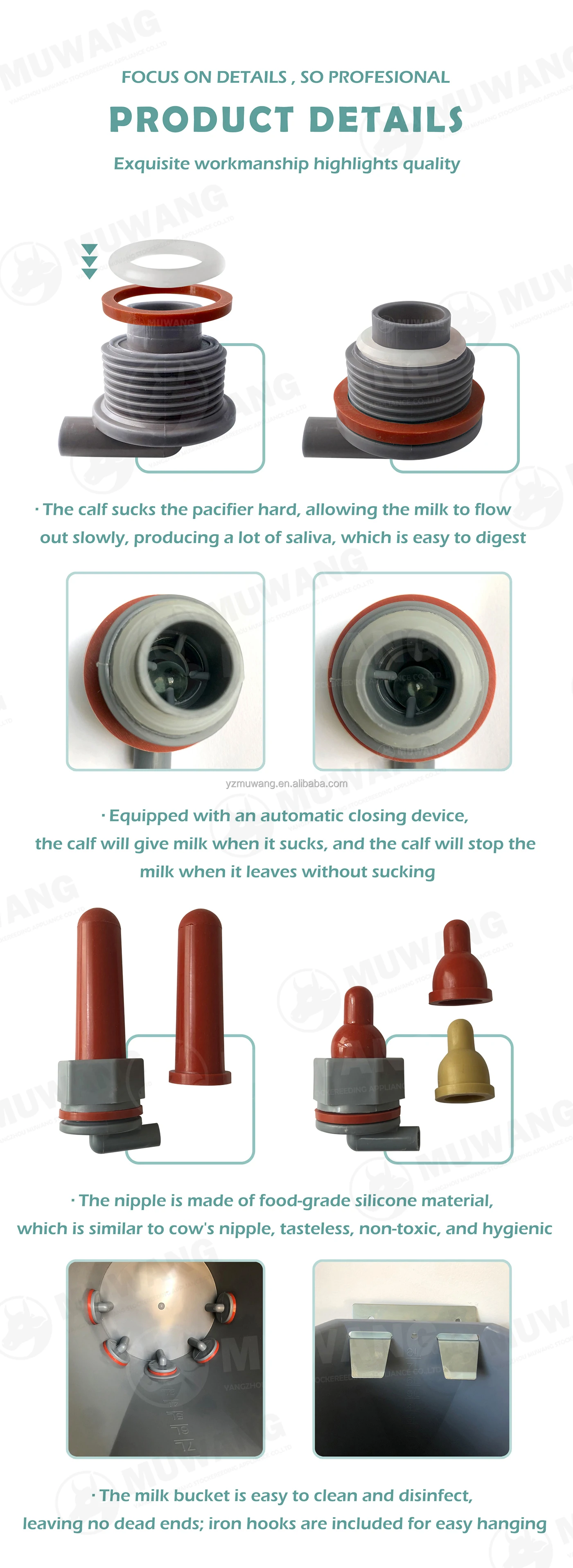 Automatic Animal Feeders Goat Feeders With Nipple,Milk Nipple Bucket