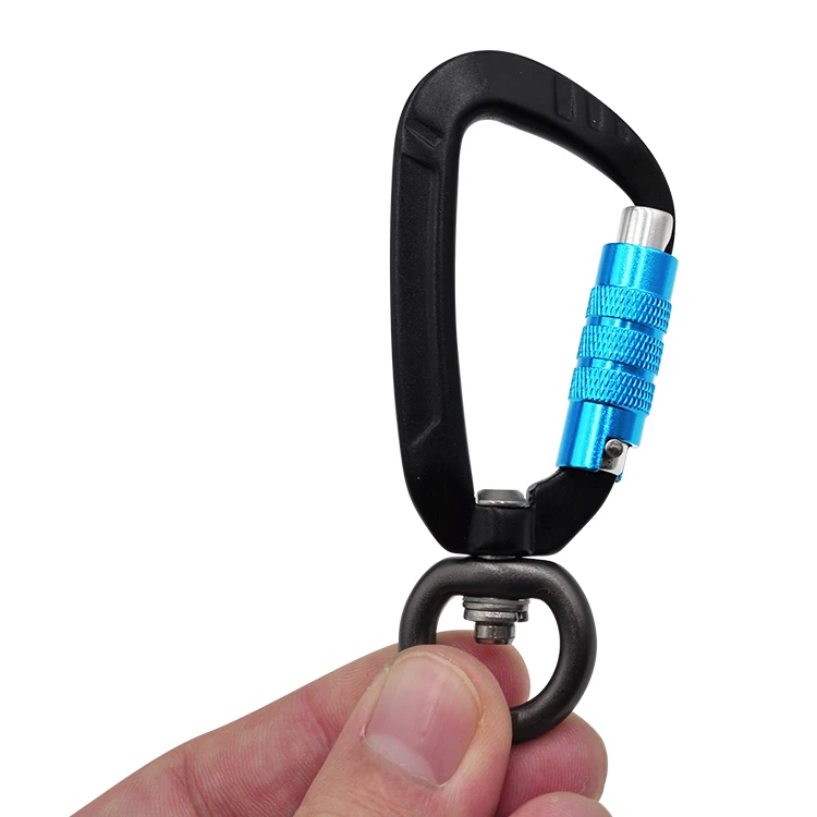 Climbing Safety Snap Hook D Ring  7075 Alloy Swing Swivel Oval J Camping 4KN Mini Aluminum Carabiner