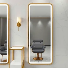 Special Design Decor LED Mirror Glass Sheet Modern Smart Touch Switch Full Body Long Shape Shower Bathroom Wall Mirror