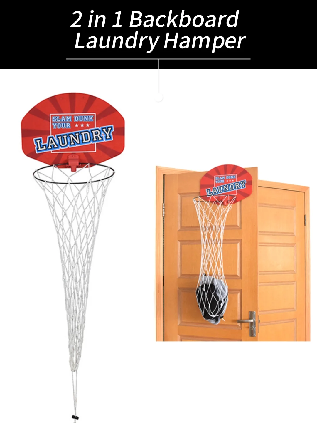 Basketball Hamper 2 In 1 Backboard Basketball Hoop Bucket Laundry