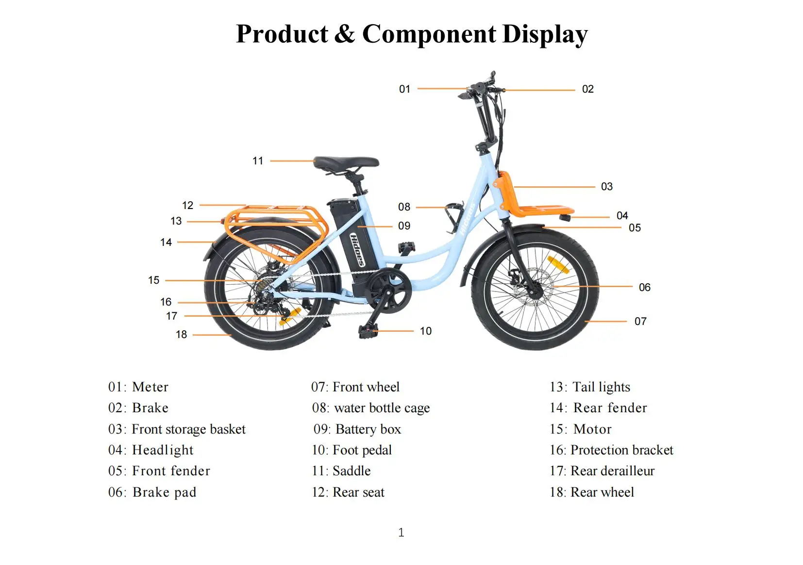 Hidoes C6 Various Repair Spare Parts Accessories for Hidoes Motor Display  Controller Charger Hidoes Electric Bike Parts