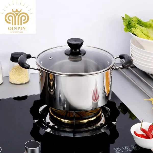 Кастрюля для приготовления пищи из нержавеющей стали кастрюля супа со стеклянной крышкой