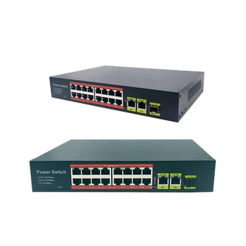 16 100M ports + 2 Gigabit Ethernet ports + 1 Gigabit optical port POE Switch 300W 48V Power over Ethernet for IP Camera System