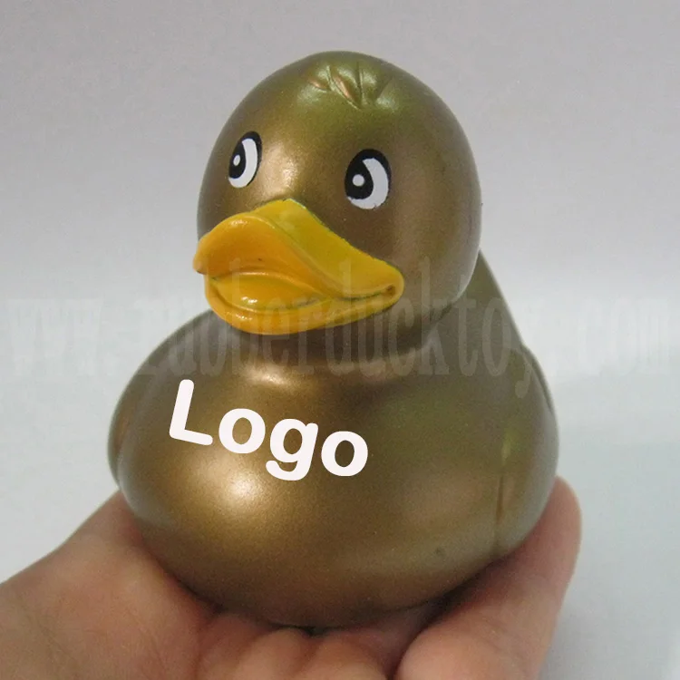 7 см рекламная Золотая резиновая утка с индивидуальным логотипом детская игрушка для ванны плавающая