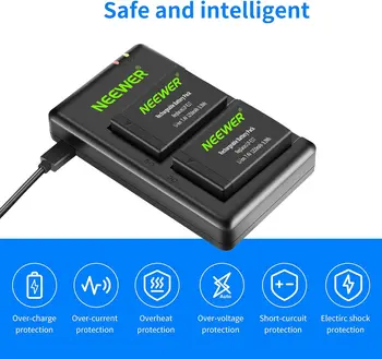 NEEWER 2-Pack LP-E17 Replacement Battery and Dual USB Charger for Canon detail image