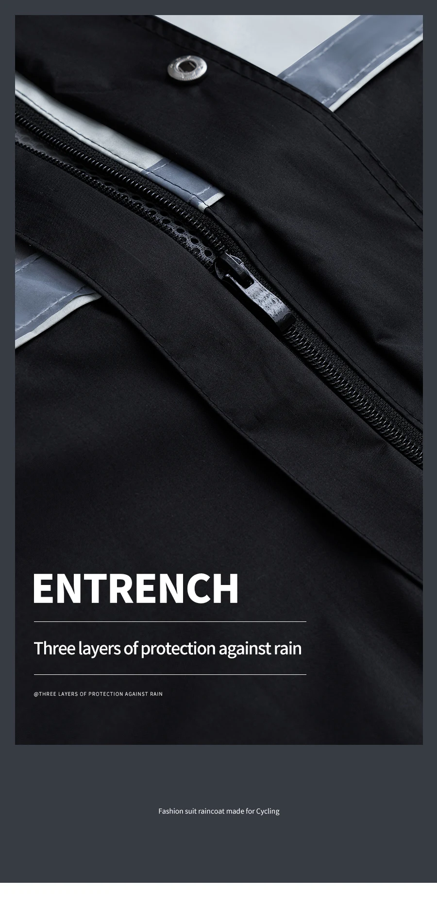 Custom logo Rain pants split that allows for long-term outdoor cycling and travel waterproof rain coat details