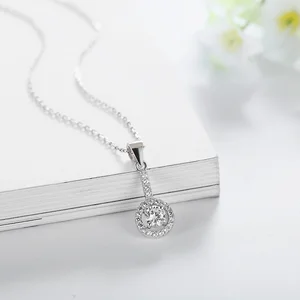 Women Jewellery Luxury 925 Sterling Silver Pendants 3A  Cubic Zirconia Hola Shape Gemstone Micro Pave Pendant