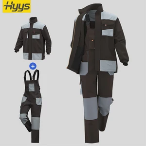 Best Quality Safety Work Uniforms for Men Durable Workwear Jackets Multi Pockets Work Bib Pants Trousers Custom Work Clothes