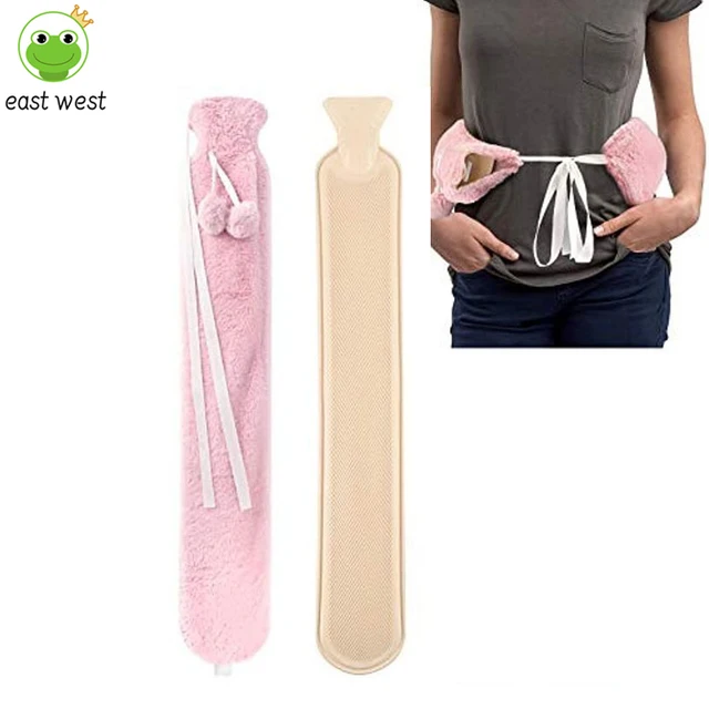 Soft Plush Cloth Cover, Long Strip Hot Water Bag, Warm Waist and Belly, Water Filled and Warm Water Bag