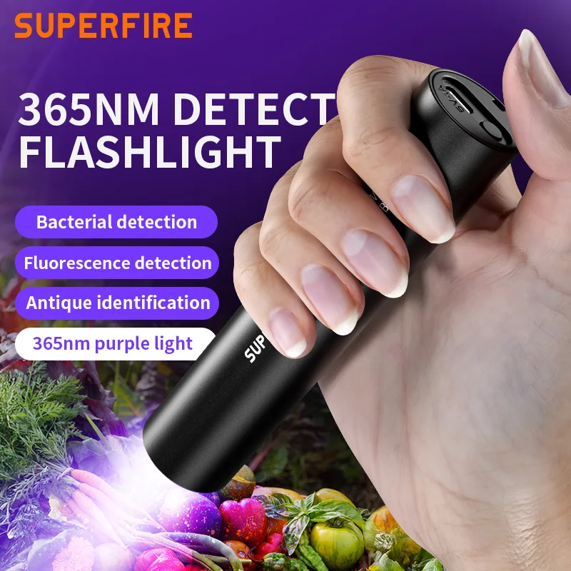 Superfire S11-H Mini Rechargeable LED 365nm UV Torch Light 395nm UV Flashlights Product Type Flashlights & Torches