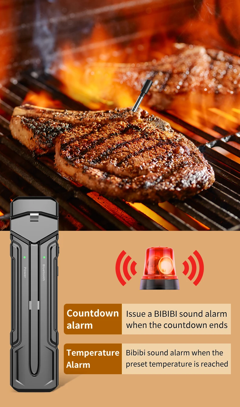 Meater Plus,Smart Wireless Meat Thermometer With Bluetooth For Kamado