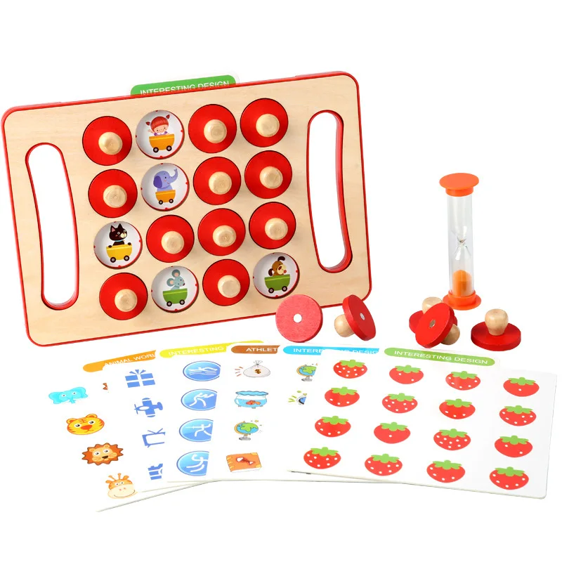 children intellectual development wooden early education toys kids Montessori portable DIY mathematical memory board game toys