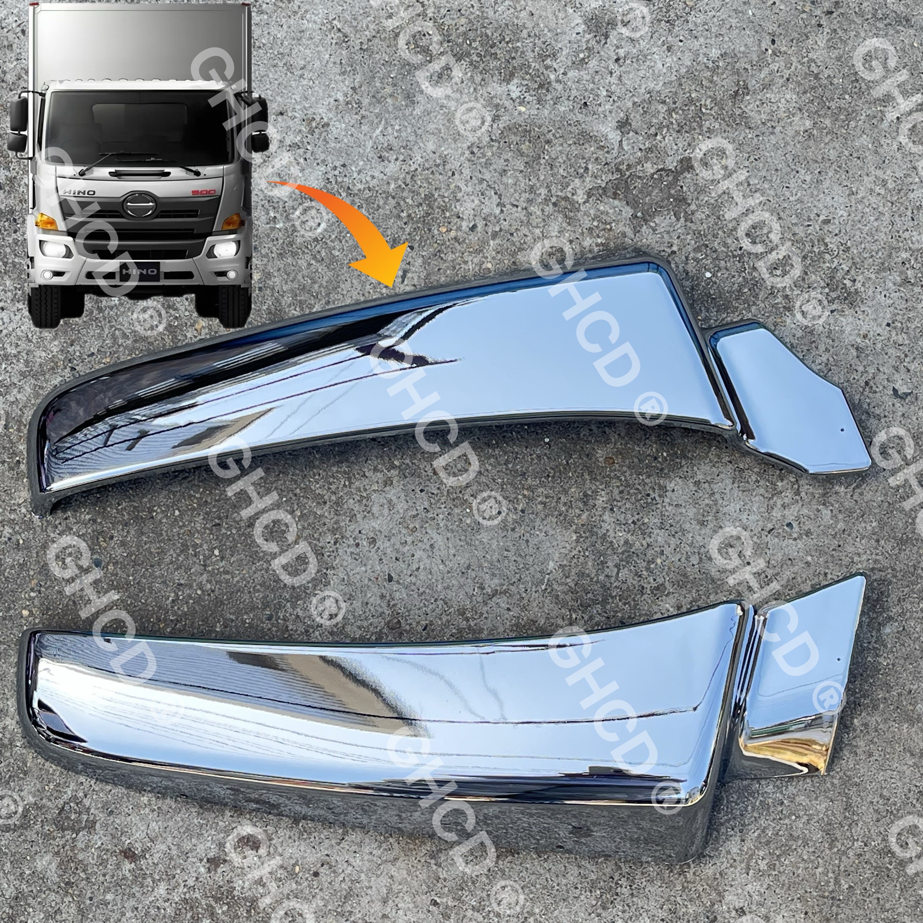 GHCD HOT PRODUCT/HIGH QUALITY CHROME-PLATED MUDGUARD GARNISH for JAPANESE TRUCK HINO 500/MITSUBISHI/ISUZU/NISSAN