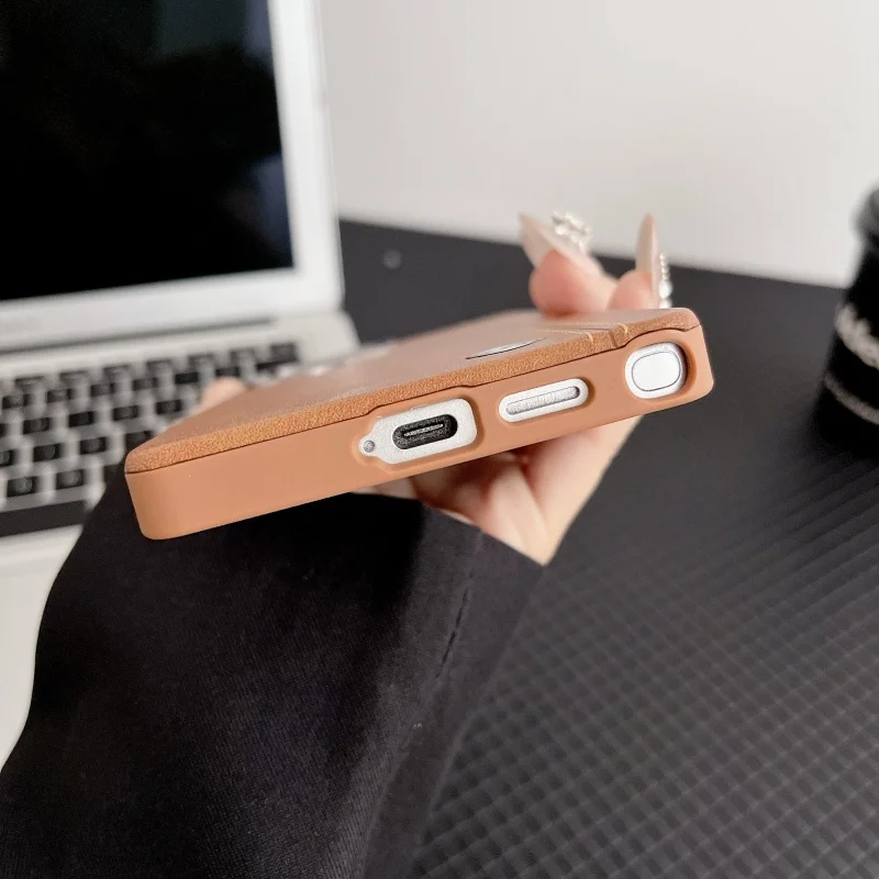Business PU Leather Magnetic Phone Case for Samsung S24 S25 Ultra Built in Super Wireless Charging Shockproof Protective Cover