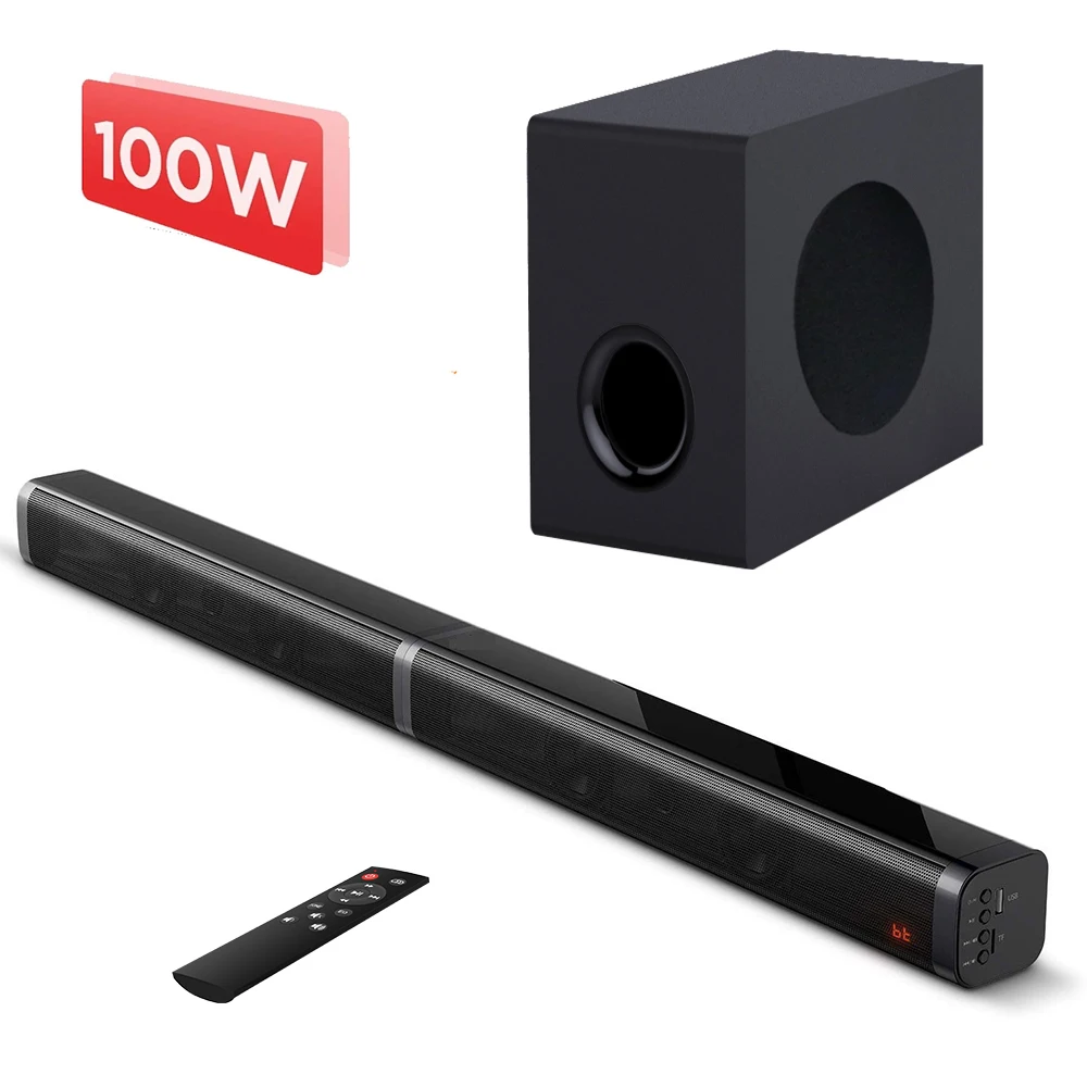 Soundbar with Subwoofer 110 dB Sound Bar for TV 100W Ultra Slim TV Speaker  6EQ Modes Deep Bass Surround Sound for TV Home Cinema| Alibaba.com