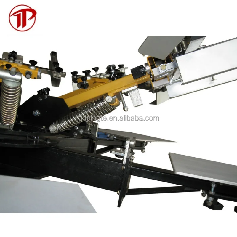 6色6ステーション回転式スクリーン印刷機 Tシャツシルクスクリーン印刷