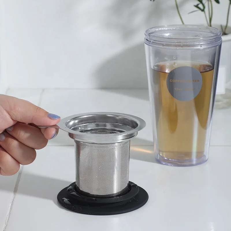 Good 304 Stainless Steel Tea Infuser Single Handle Silicone Lid Fine Mesh Large Capacity Teapots Mugs Cups Strainer Filter