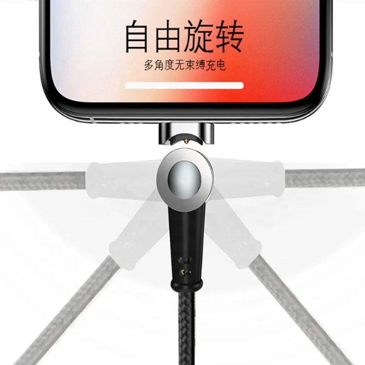 
Магнитный USB-кабель для Android Data Sync, нейлоновый Плетеный Магнитный зарядный кабель, вращающийся на 180 градусов, магнитный кабель для передачи данных 