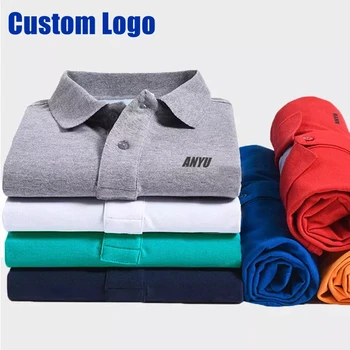 OEM Logo Sales Promotion Large S-6xl Blank Plain Embroidery Washed Cotton T-shirts Men's Polo Shirts Plus Size men's clothing