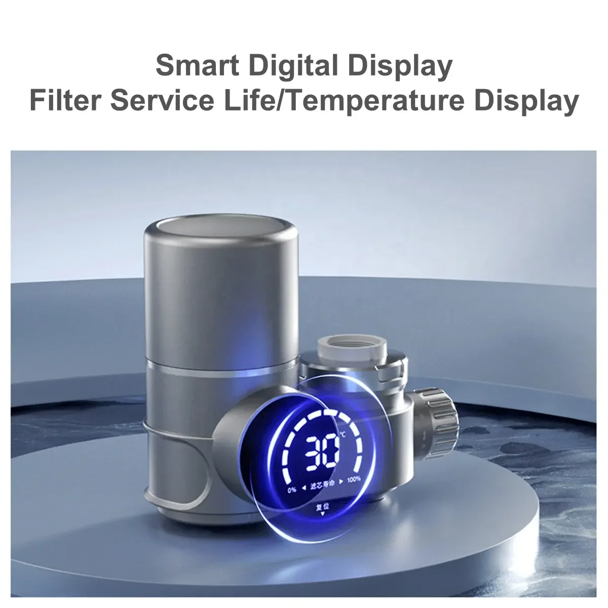 2025 New Home Smart Screen Tap Water Digital Remove Chlorine UV Kitchen Sink Water Filter for Kitchen