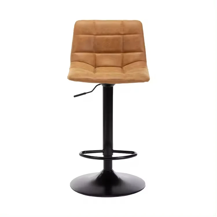 Italian Minimal Pu Leather Swivel Kitchen Bar Stools Counter Height Bar Chair