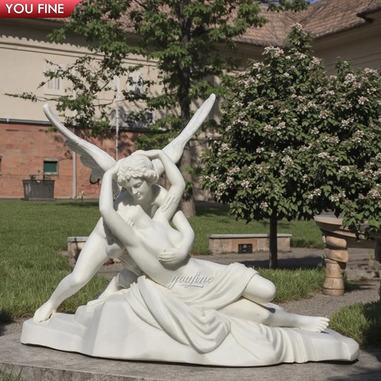 Statue Cupidon Ange Barock Pour Jardin - Déco Résine Blanc Vintage 62 Cm