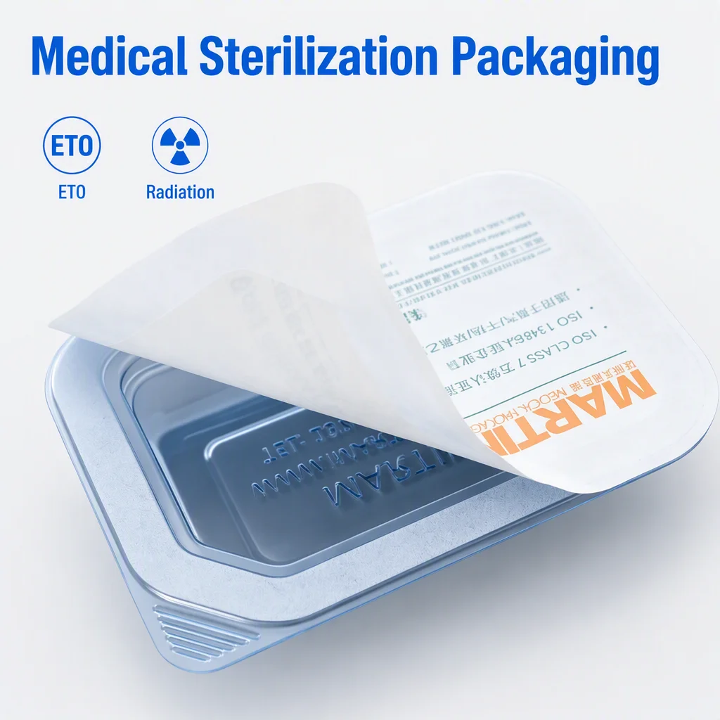 Medical Tyvek Lidstock ISO 13485 Certified Customizable Sizes Peelable Coating 4-Color Printing
