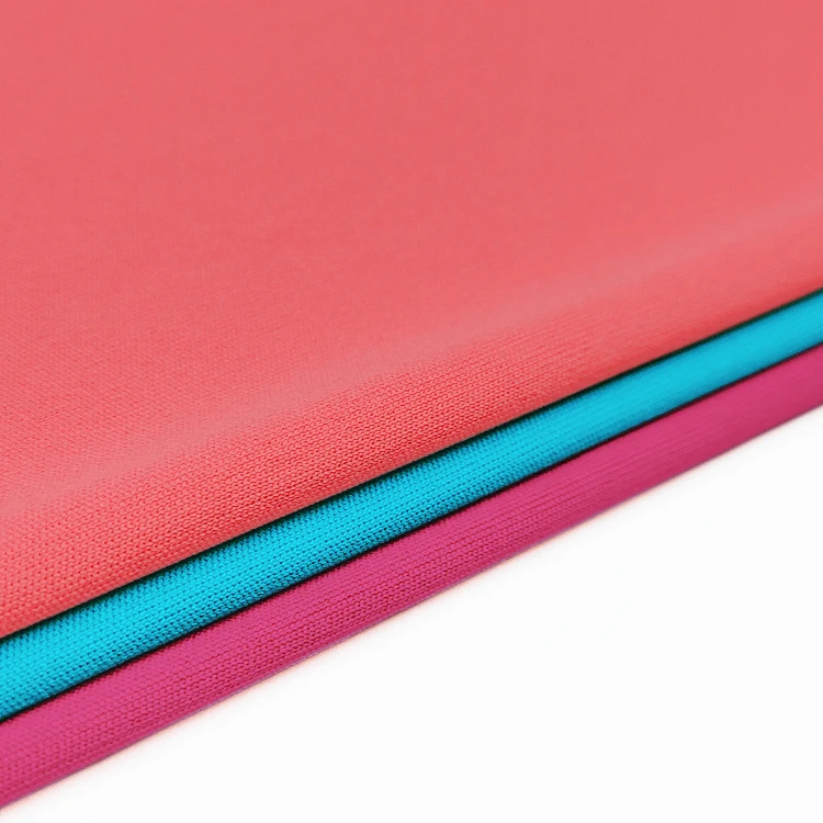 Anti Pilling Knit Polyester Fiber Fabric, Plain Dyed 100 Polyester DTY Interlock Fabric for Clothing/ manufacture