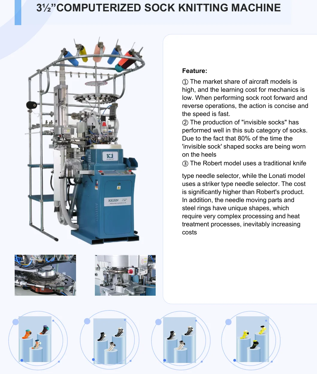 High Speed Automatic Socks Making Machine - KEJUN 6F-616