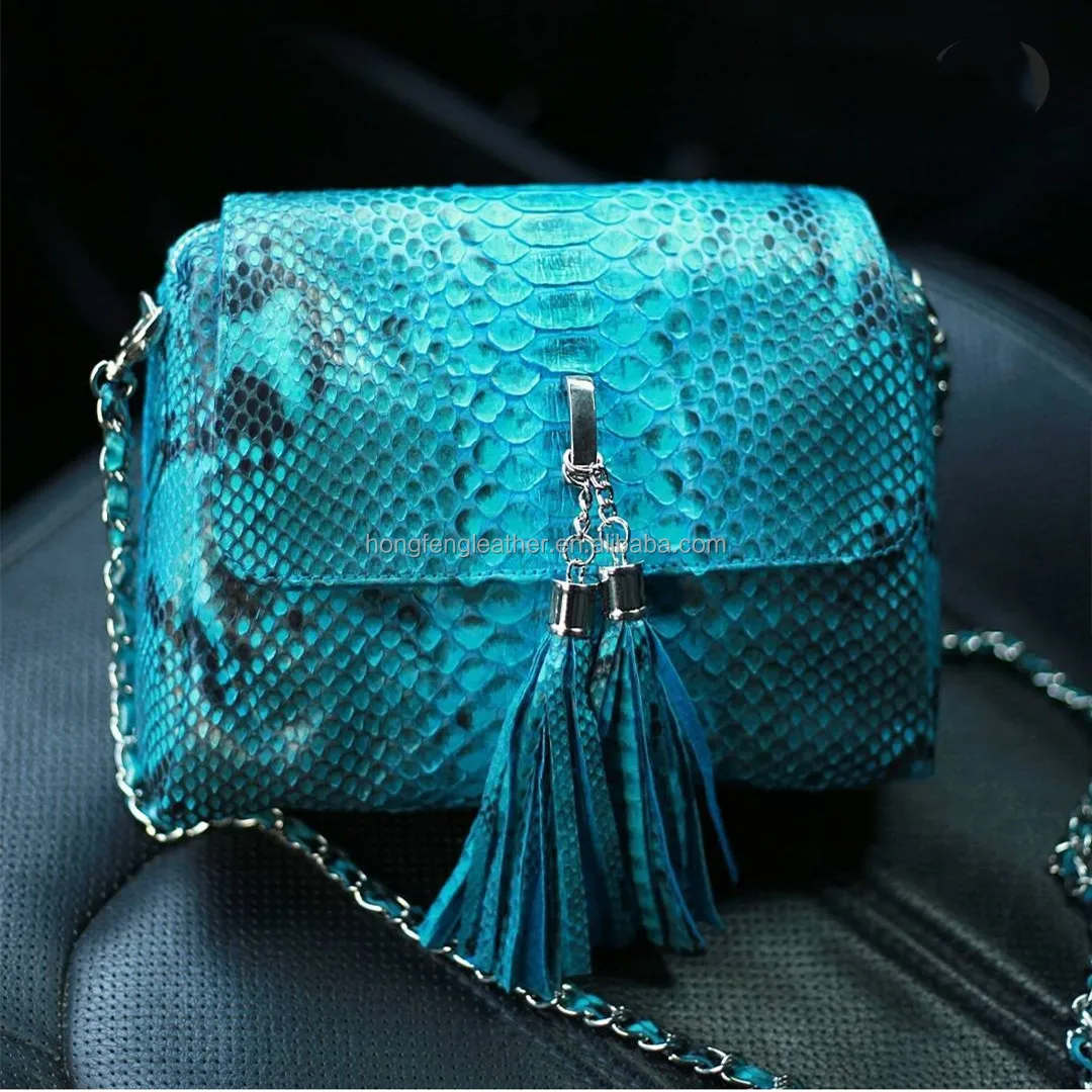 Famous brand luxury leather handbags for lady, python skin handbags for women