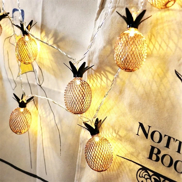 LED Pineapple Peach Fruit String Lights Colorful Garland String Fairy Light USB Battery Lantern Xmas Wedding Lamp Decoration