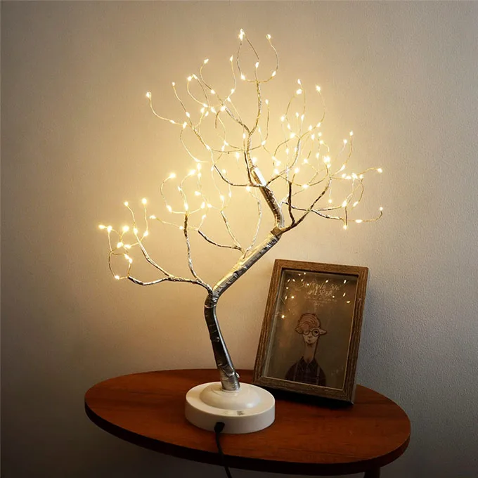 Lampada Da Tavolo A Forma Di Albero Di Rose USB | Luce Notturna Con Rami Regolabili Per Camera E Soggiorno | Regalo Originale Per Lei