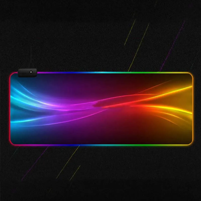 Big World Map Leather Keyboard Led Mousepad RGB Tapis De Souris Montian Luminous Mouse Pads Gamer Desk Mats Mat Gaming Mouse Pad