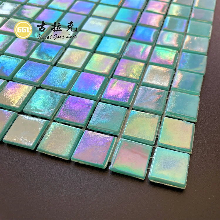 Iridescence Effect Swimming Pool Tiles Glass Mosaic Tile for Interior Wall Backsplash Shower supplier