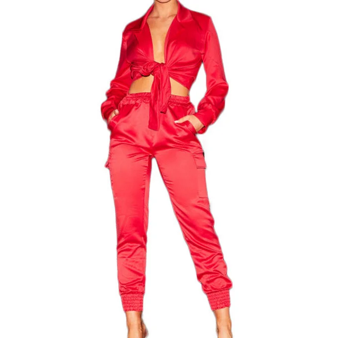 satin trouser suit