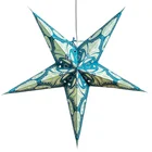 Popular Colored Paper Star Hanging Lantern With LED Light Paper Ceiling Light