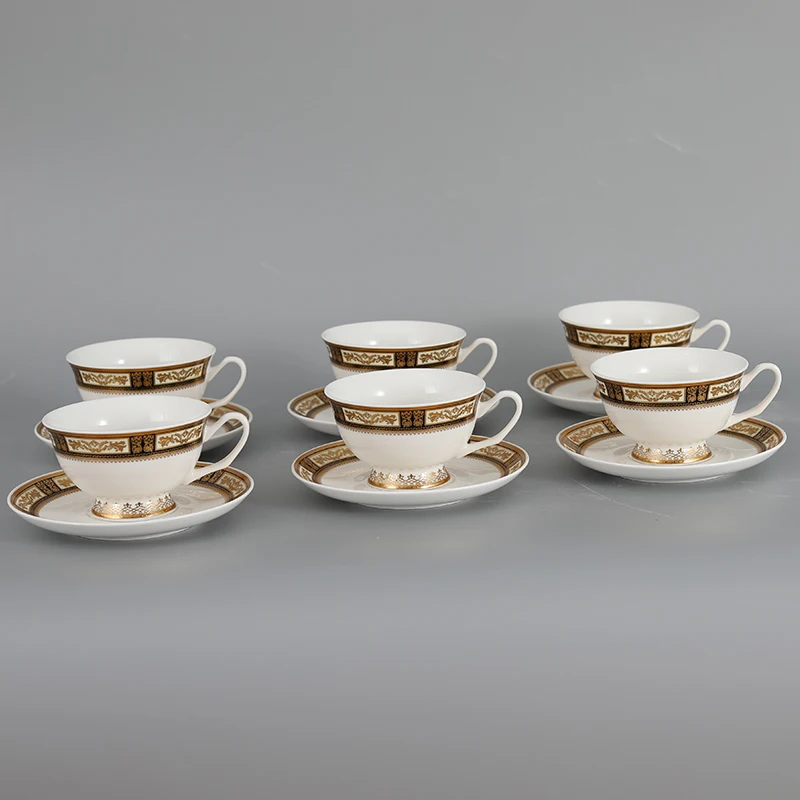 Bulk Fancy Gold Rim Arab Royal Ceramic Coffee Tea Espresso Cup And