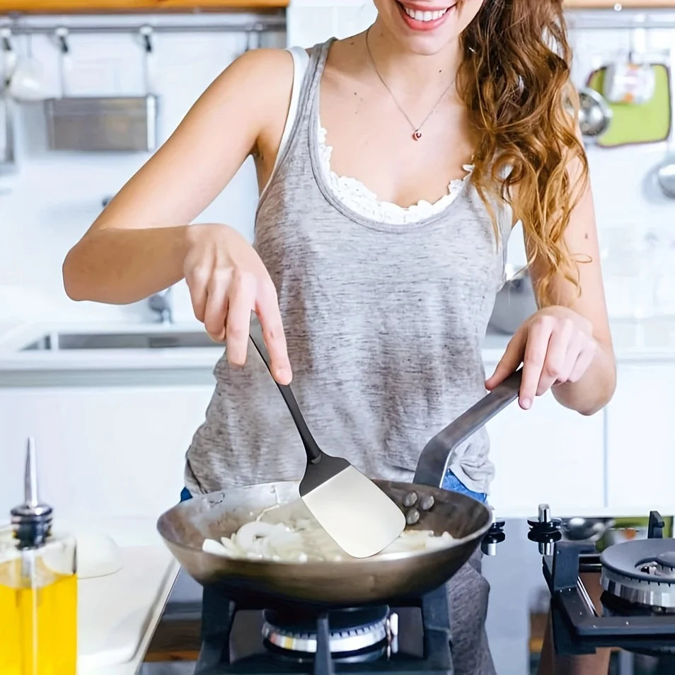 Stainless Steel Spatula Set For Non-stick Cookware Kitchen Tools_voghion.com