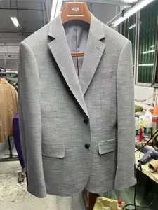 Italian Grey High Quality Men's Slim Fit Business Suits Single Breasted Wedding Groom Blazer Prom Jacket Plus Size Breathable