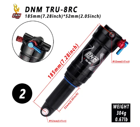 DNM TRU-8RC 165x40mm リアサスペンション DNM TRU-8RC Trunning Fixing 165x40mm Mountain Bike Air Rear