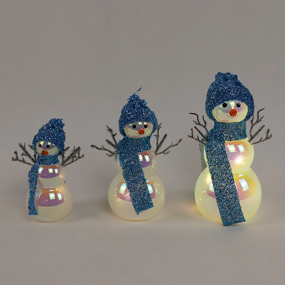 custom blown glass glitter snowman christmas ornament decorations for wholesale holiday decor