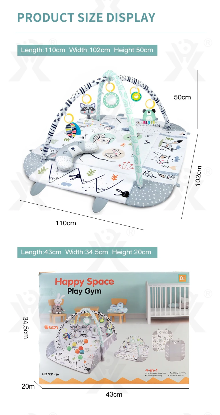 Chengji Educational Babygym Activity Play Fence 4 In 1 Soft Gym Playmat