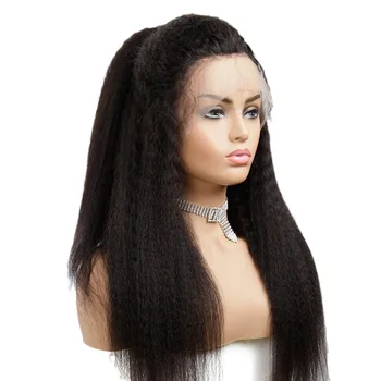 Quality Guarantee And Cheap Human Hair  Wholesale Human Hair Virgin Wig Vendors In China kinky straight wig lace frontal