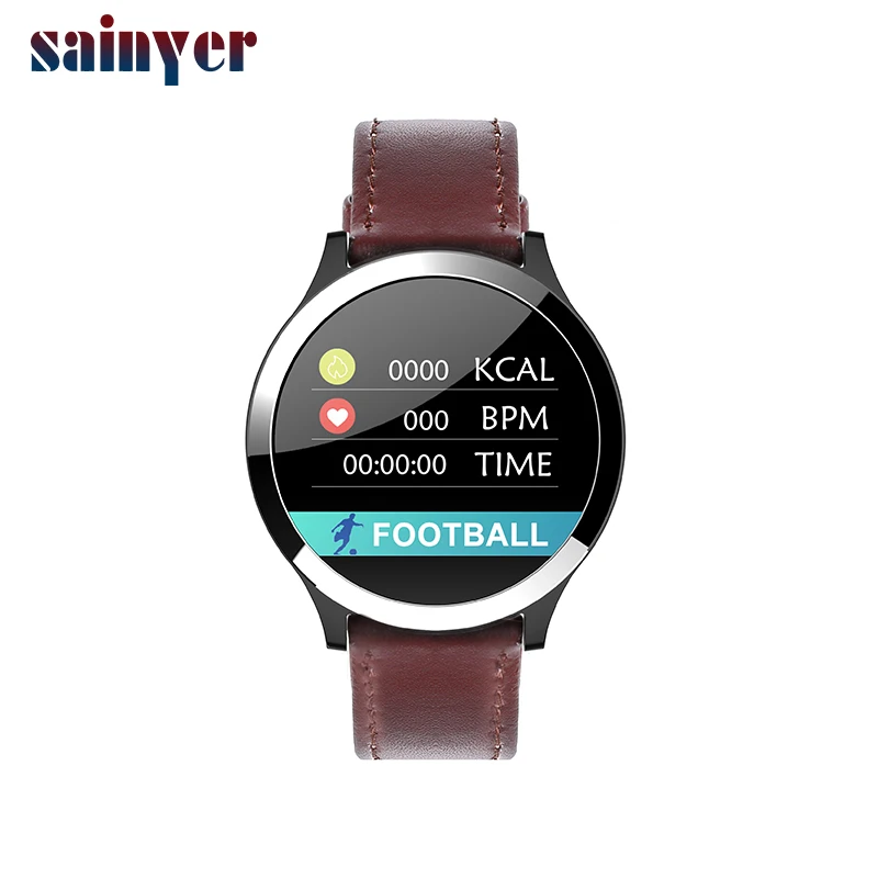 Новый B65 Bluetooth 4 0 версия IP67 водонепроницаемый смарт-браслет умные часы с кожаным