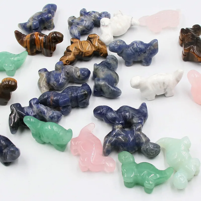 1 Inch Triceratops Long-necked Dragon Carving Natural Crystal Gems ...