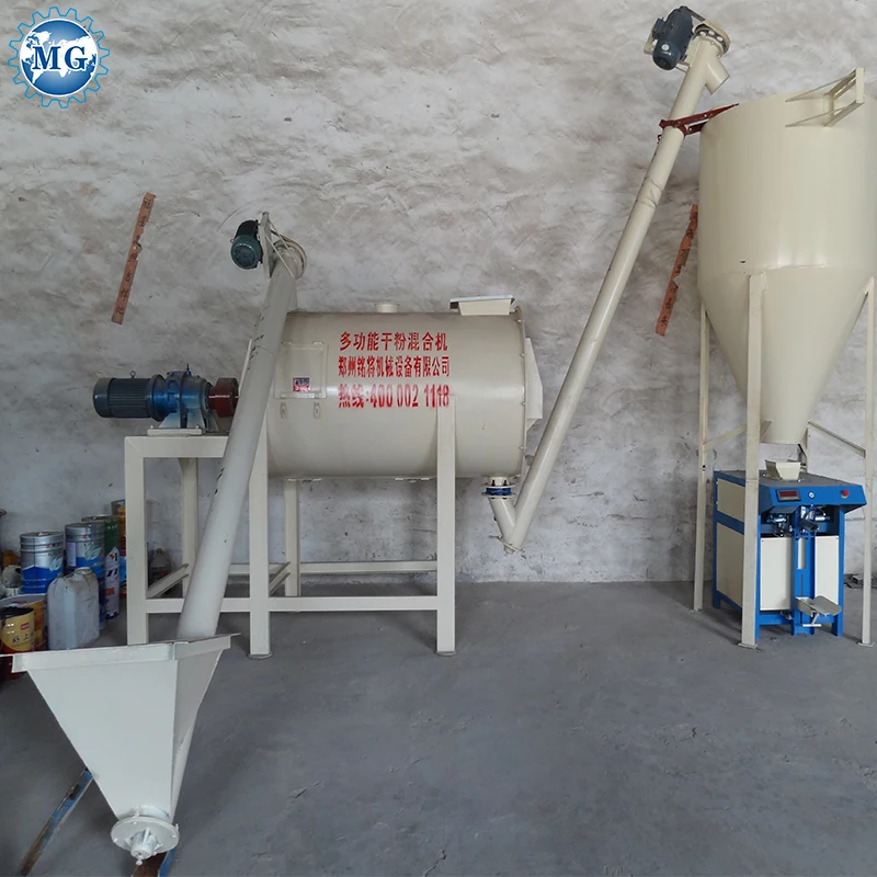 Simple Dry Powder Mortar Production Line Sand Cement Mixer Wall Putty Mixing Equipment Ceramic Tile Adhesive Making Machine