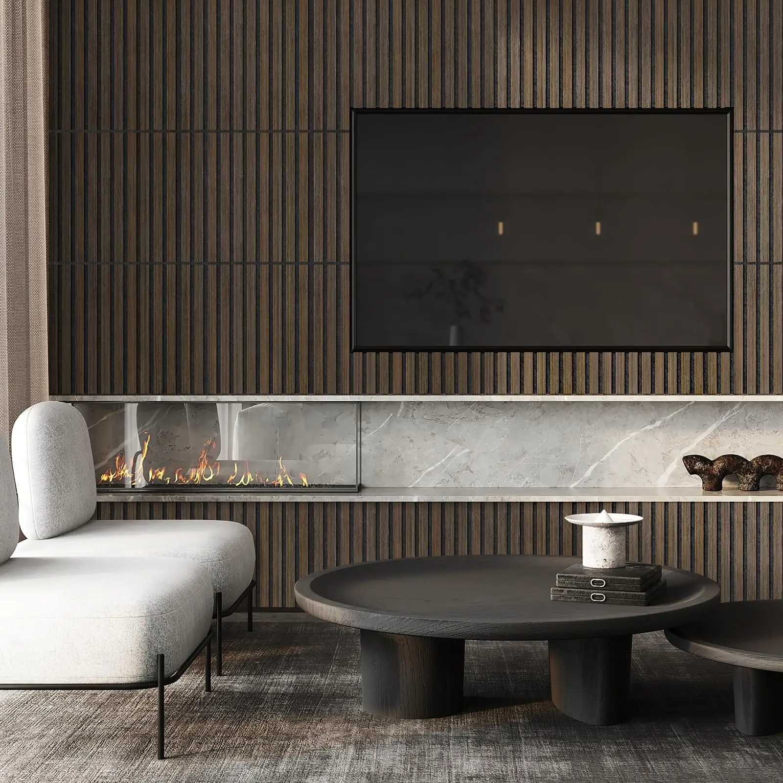 3D Wood Slat Acoustic Panels - Akupanel Classic Luxury Decorative Wall ...