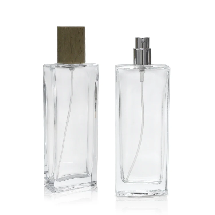 Tall square 50ml clear Frosted Flat Glass New Design Perfumes Bottle 50 ml Rectangle Empty Glass Perfume Bottle Luxury