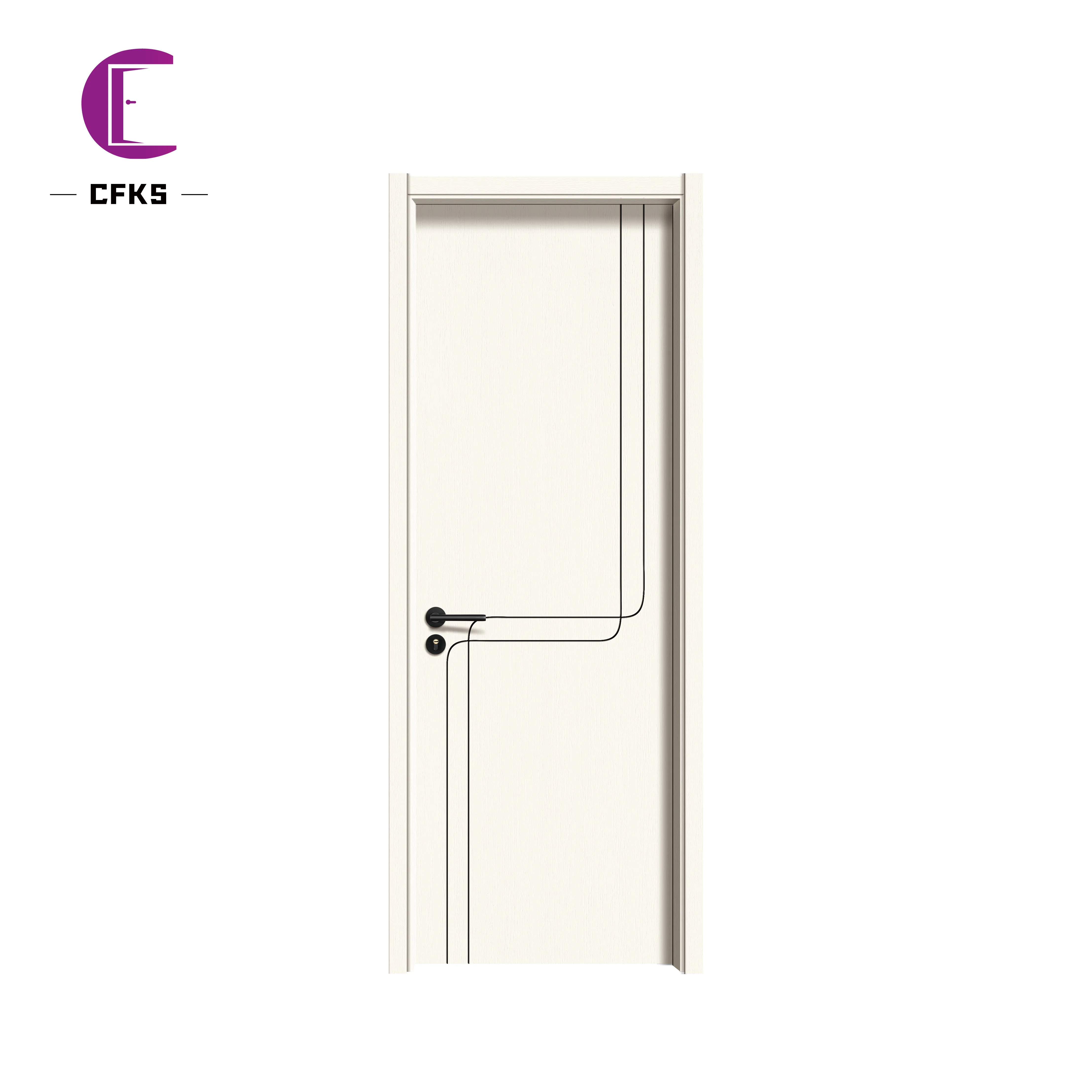 Factory Direct Sale Pvc Doors Design Bathroom Plywood Fiberboard Plain Particle New Meilamine Wooden Interior Door